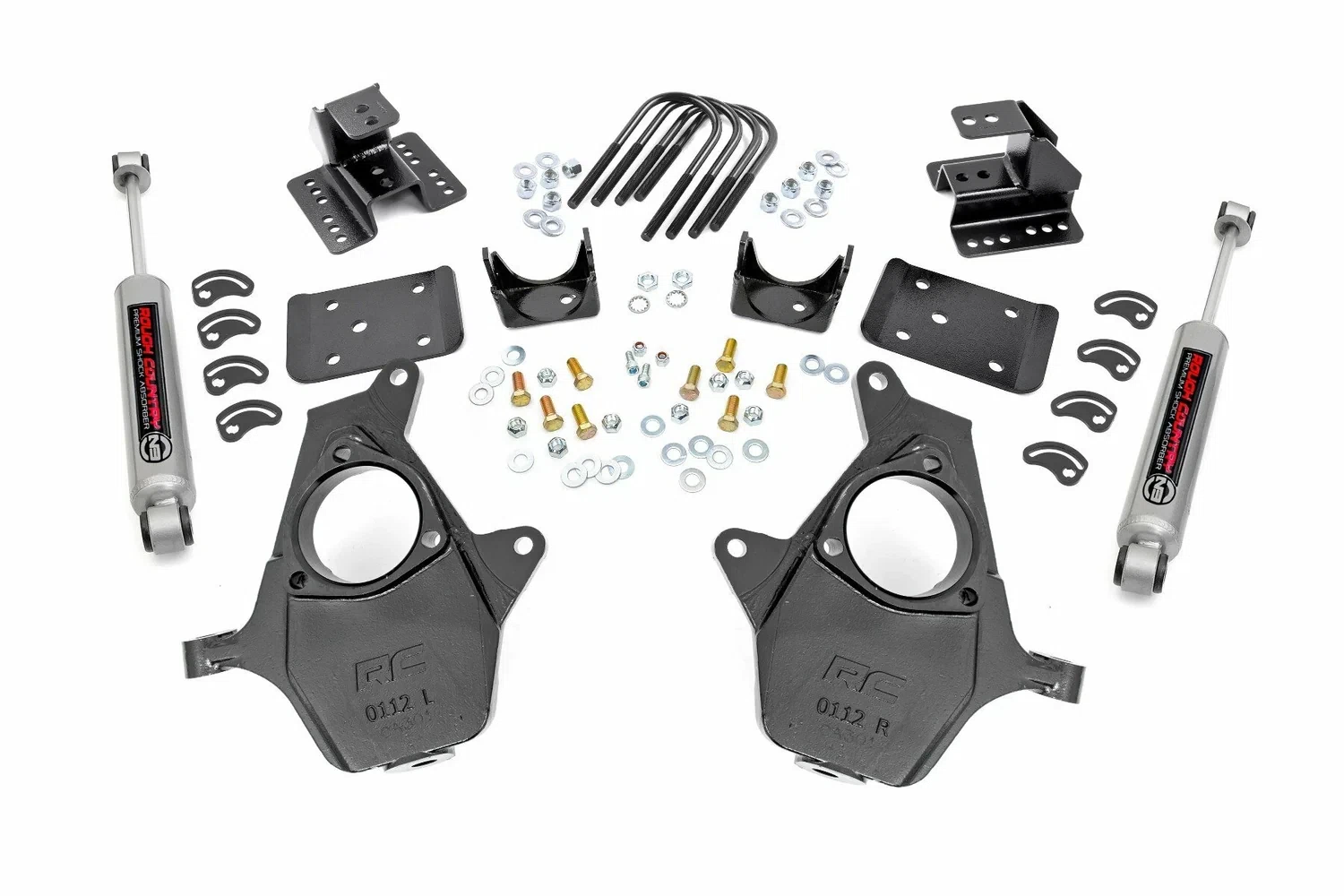 Fits Chevy 1500(14-18) 2_ Lowering 4_ Rear Lowering Alum_Stamped Knuckle 71630